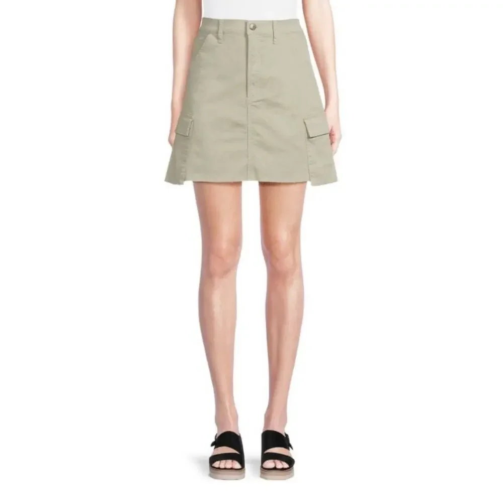 Joes Jeans Womens Size 24 Desert Sage Green Cargo Mini Skirt Raw Hem New - Picture 1 of 4